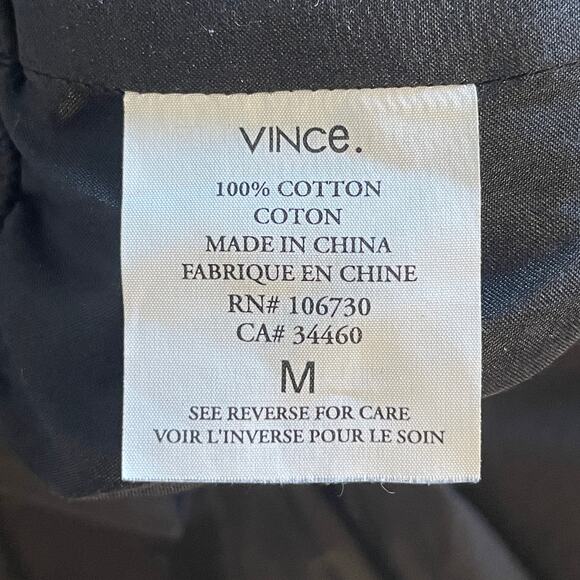 Vince. Black Bubble Hem Dress Womens Medium Cotton Exposed Zipper Party LBD - Picture 5 of 7